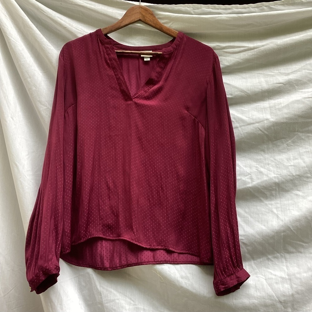A New Day red business casual Holiday blouse, size large